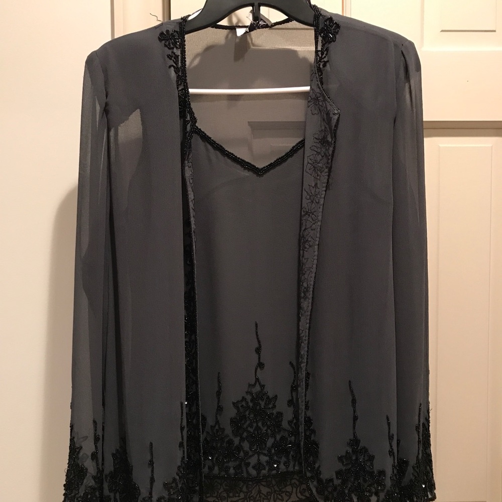 2 pc formal top and jacket. Beaded